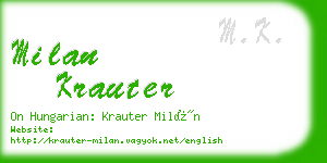 milan krauter business card